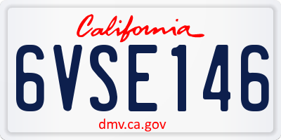 CA license plate 6VSE146