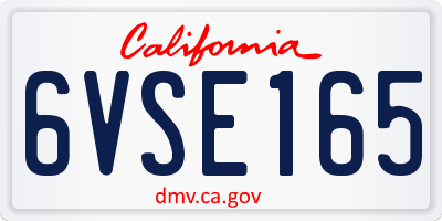 CA license plate 6VSE165