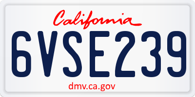 CA license plate 6VSE239