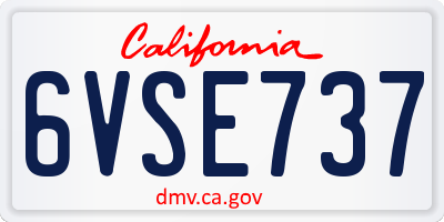 CA license plate 6VSE737