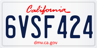 CA license plate 6VSF424