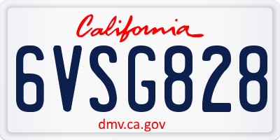 CA license plate 6VSG828