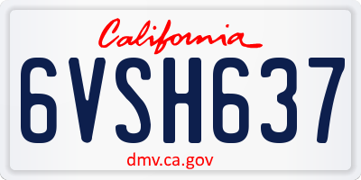 CA license plate 6VSH637