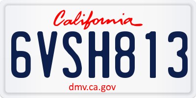 CA license plate 6VSH813