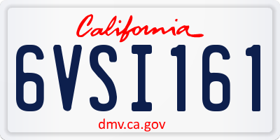 CA license plate 6VSI161