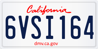 CA license plate 6VSI164