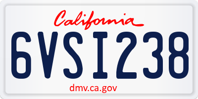 CA license plate 6VSI238