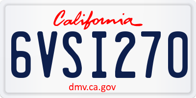 CA license plate 6VSI270