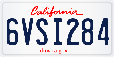 CA license plate 6VSI284