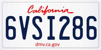 CA license plate 6VSI286