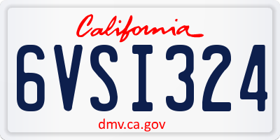 CA license plate 6VSI324