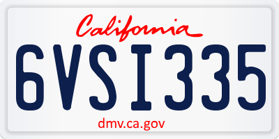 CA license plate 6VSI335