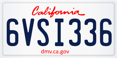 CA license plate 6VSI336
