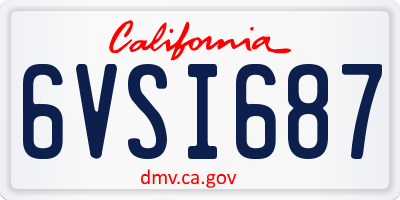 CA license plate 6VSI687