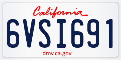 CA license plate 6VSI691