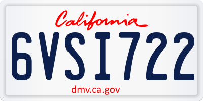 CA license plate 6VSI722