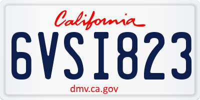 CA license plate 6VSI823