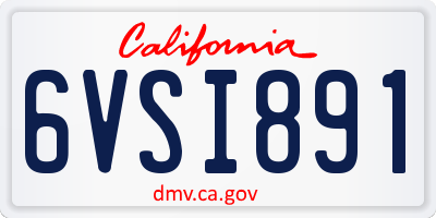 CA license plate 6VSI891