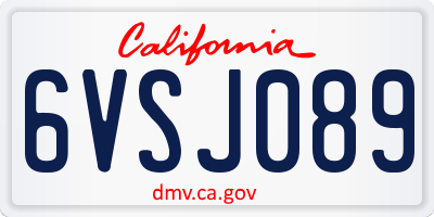 CA license plate 6VSJ089