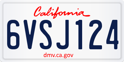 CA license plate 6VSJ124
