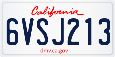 CA license plate 6VSJ213