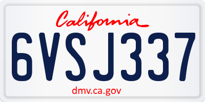 CA license plate 6VSJ337
