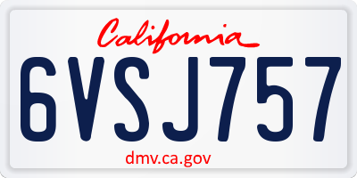 CA license plate 6VSJ757