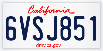 CA license plate 6VSJ851