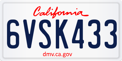 CA license plate 6VSK433