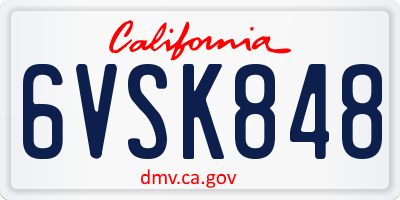 CA license plate 6VSK848