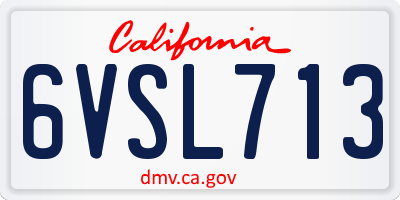 CA license plate 6VSL713
