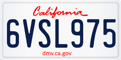 CA license plate 6VSL975