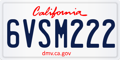 CA license plate 6VSM222
