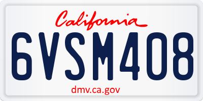 CA license plate 6VSM408