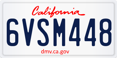 CA license plate 6VSM448