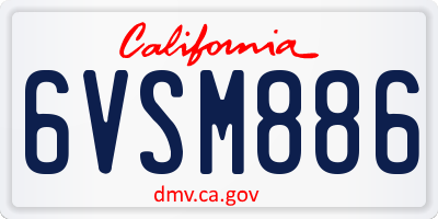 CA license plate 6VSM886