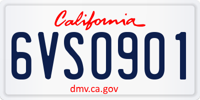 CA license plate 6VSO901
