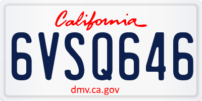 CA license plate 6VSQ646