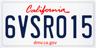 CA license plate 6VSR015