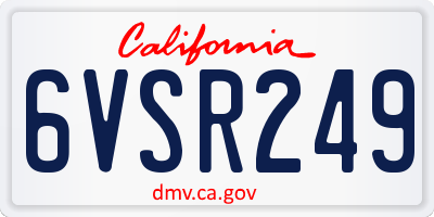 CA license plate 6VSR249