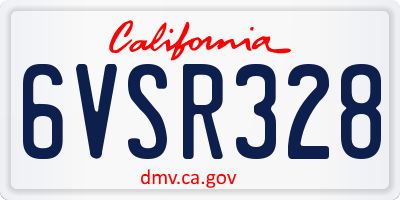 CA license plate 6VSR328