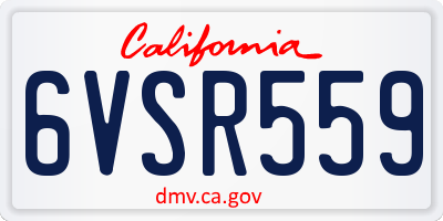 CA license plate 6VSR559