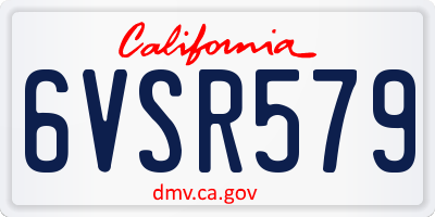 CA license plate 6VSR579