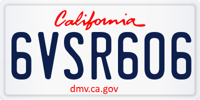 CA license plate 6VSR606