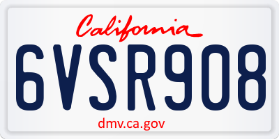 CA license plate 6VSR908