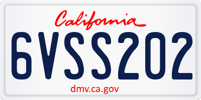 CA license plate 6VSS202