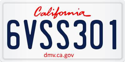 CA license plate 6VSS301