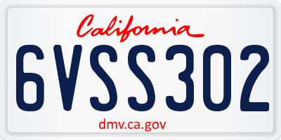 CA license plate 6VSS302