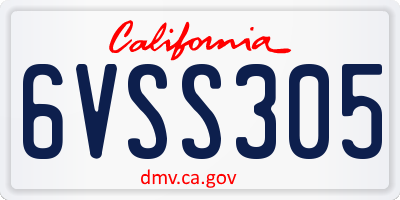 CA license plate 6VSS305