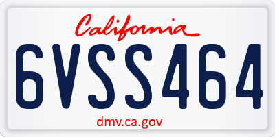 CA license plate 6VSS464
